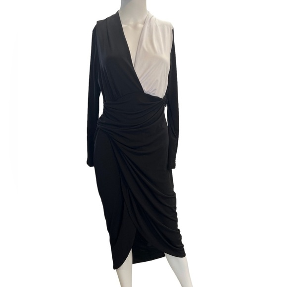 Boston Proper Ruched Colorblock Maxi Dress Size S - Picture 1 of 8